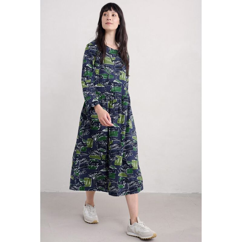 Seasalt Cornwall Linden Dress Sketchbook Trees Sea Cave image number 3