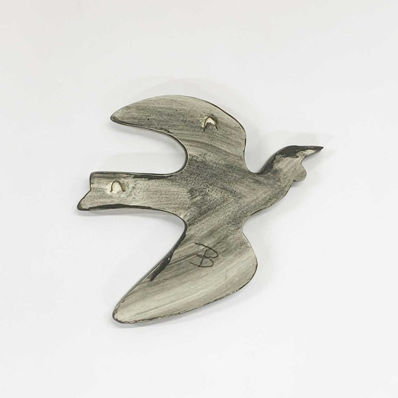 Borrowed Earth Ceramic Bird Small - Black Tui image number 1