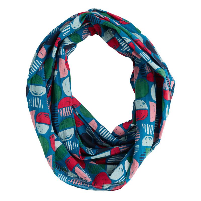 Seasalt Cornwall New Everyday Circle Scarf Stacked Buoys Mid Teal Chalk image number 0