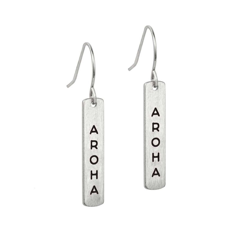 Little Taonga Te Reo Aroha Earrings - Silver image number 0