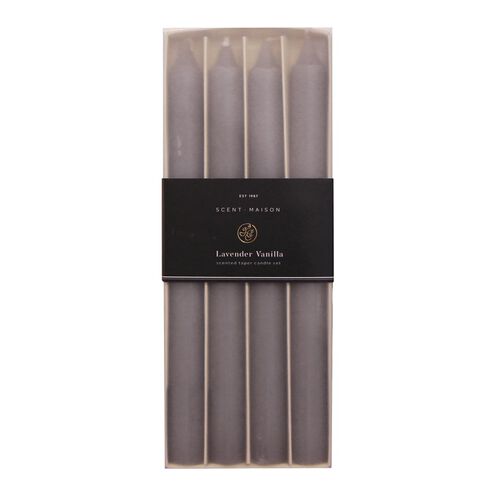French Country Maison SET 4 Taper Candle Lavender Vanilla 10"