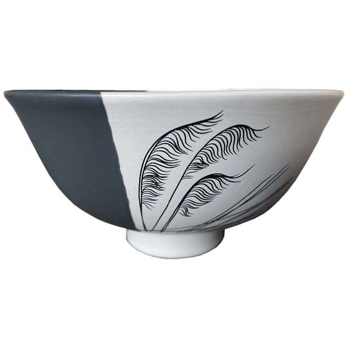 Jo Luping Coastal Toetoe Dipped Black On White 11cm Bowl