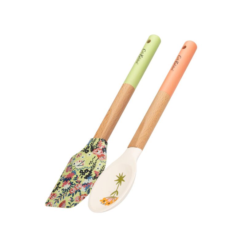 Cath Kidston Painted Table Silicone & Wood Utensil Set 2Pk image number 1