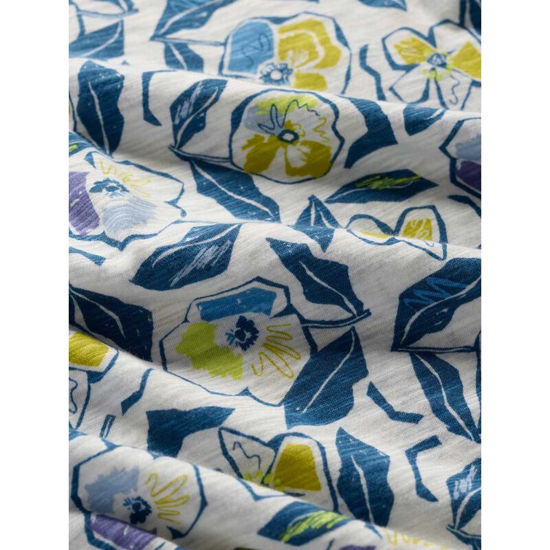 Seasalt Cornwall S/S Waterflow Top Sketchbook Poppies Chalk image number 2