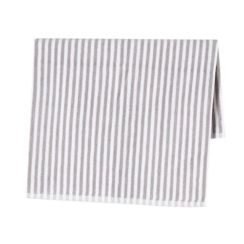 Citt&agrave; Wide Stripe Cotton Bath Mat Grey/White  - 55x85cm
