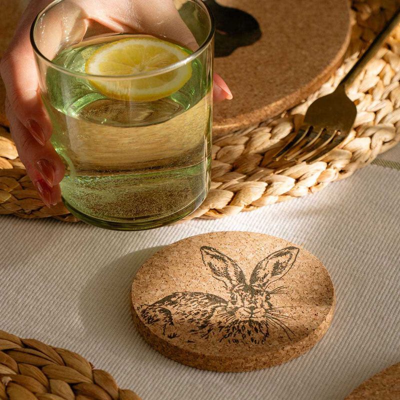 Selbrae House Single Cork Coaster Hare image number 1