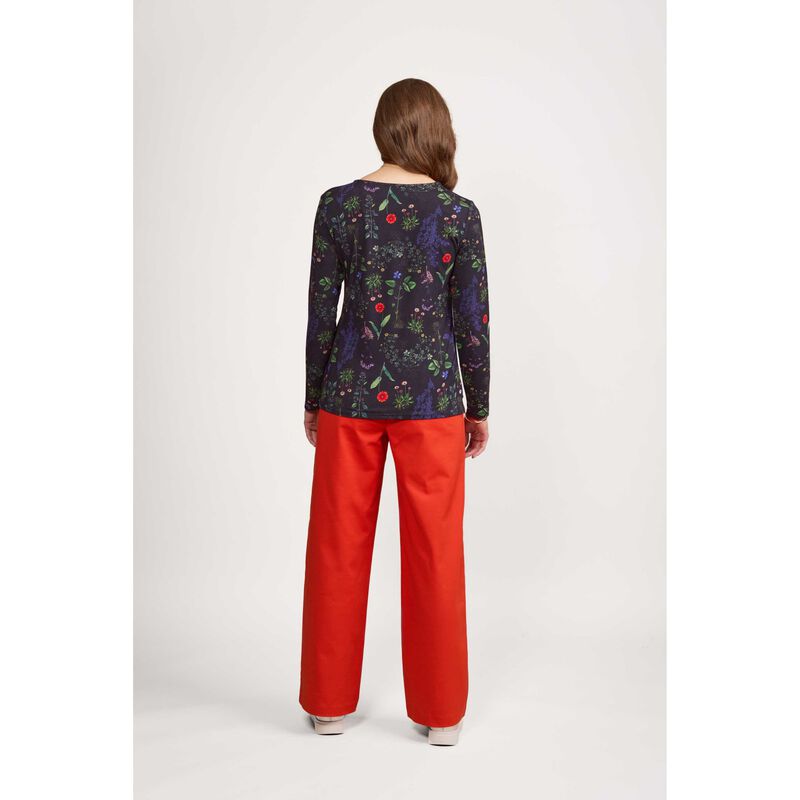Vassalli Long Sleeve Round Neck Printed Knit Top image number 1
