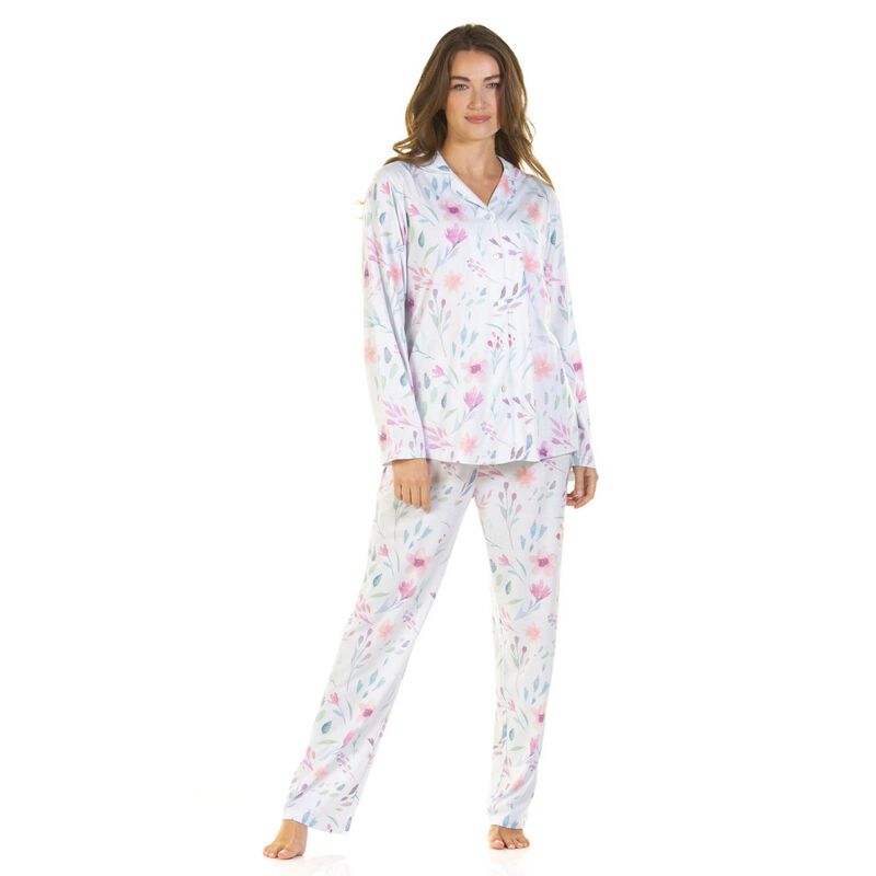 La Marquise Watercolours Cottonrich Long Sleeve Button Through Pyjamas image number 0