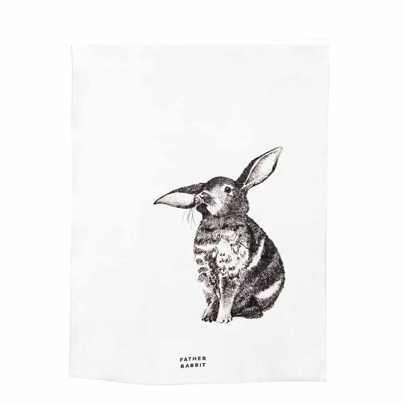 Father Rabbit Tea Towel Baby Bunny image number 0