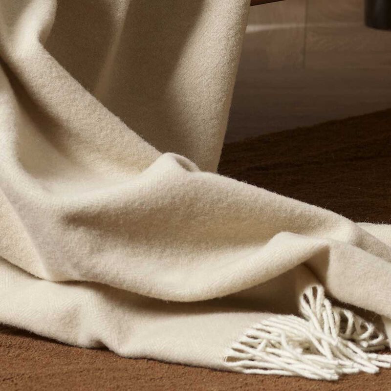 Baya Mosman 100% Merino Wool Throw 140x200cm - Oyster image number 2
