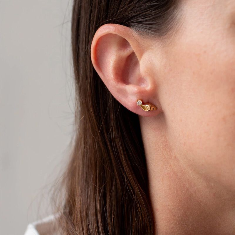 Boh Runga Pearly Shell Studs With Cubic Zirconia image number 1