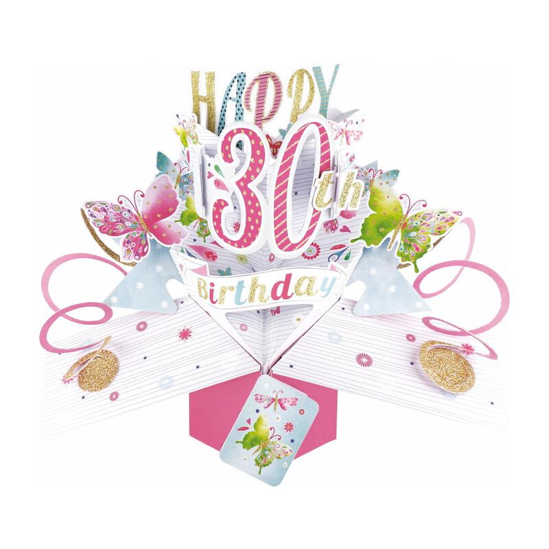 Antics 30th Birthday Butterflies Pop Up Card image number 0