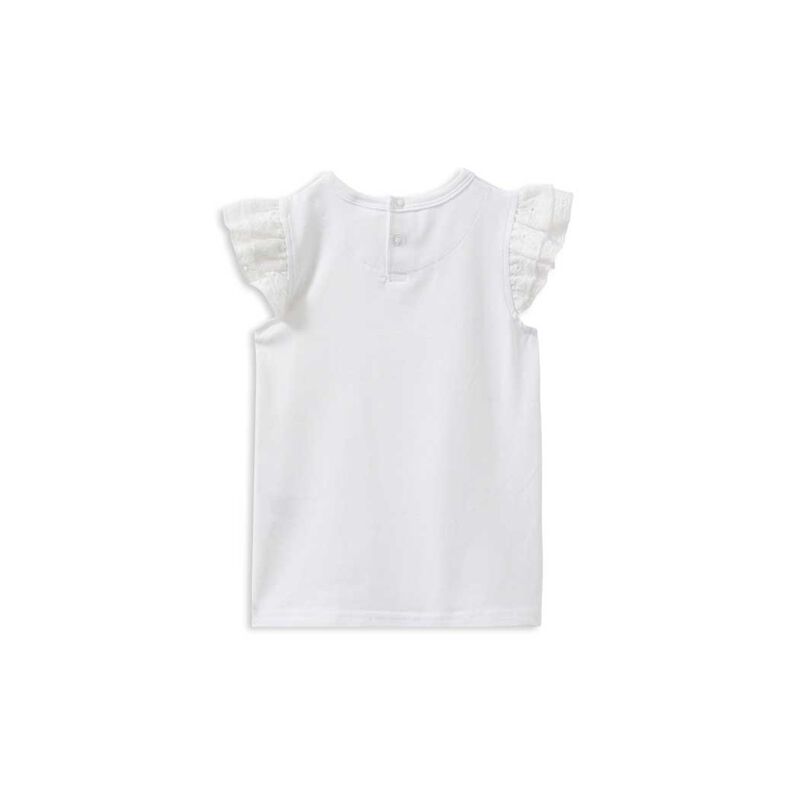 Milky White Broderie Frill Tee image number 1