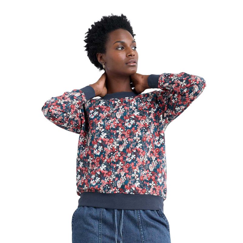 Seasalt Cornwall Bright Wave Sweatshirt Moorland Floral Squash image number 0