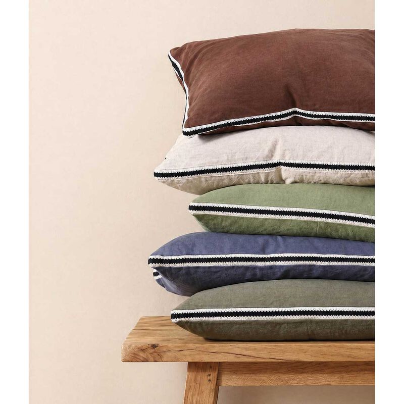 MM Linen Linea Olive Cushion 60x40 image number 1