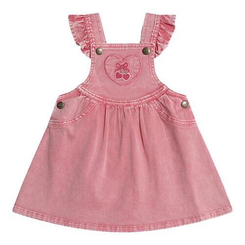 Huxbaby Cherry Heart Vintage Pinafore Dress 6M-2Y