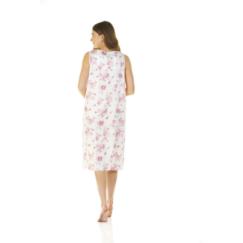 Sue Marks Cotton Roses Sleeveless Nightdress With Embroidery image number 1