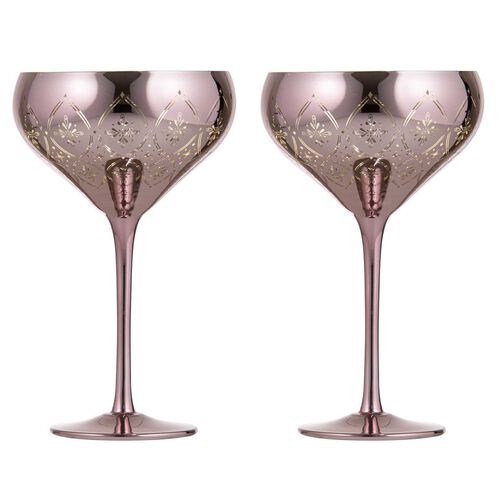 Tempa Chantelle Blush 2pk Cocktail Glass