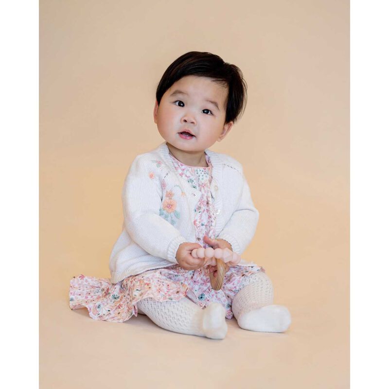 B&eacute;b&eacute; Fern Hand Emb. Organic Cardigan image number 1