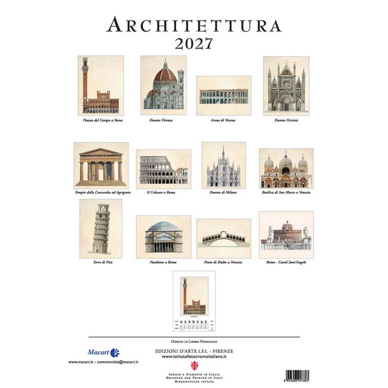 Istituto Fotocromo Architettura Italiana Large Art Calendar 2027 image number 2