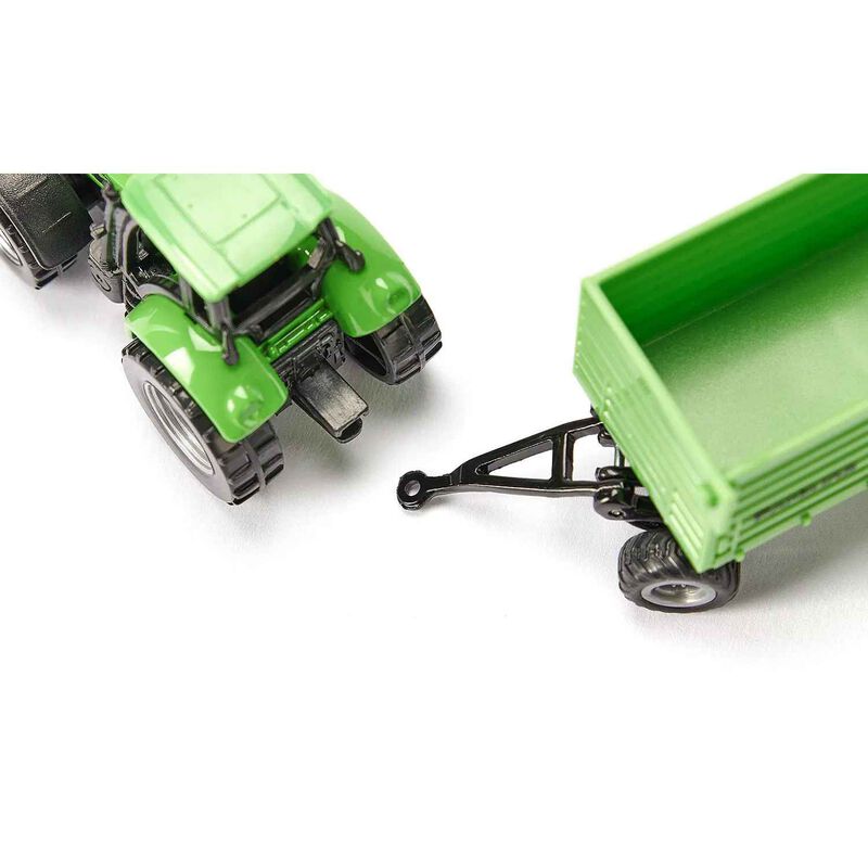Siku 1606 DEUTZ-FAHR with Fortuna 4-Wheel Trailer image number 2