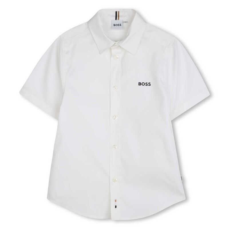 BOSS Oxford Emb Short Sleeve Shirt 4Y 10Y Ballantynes
