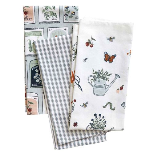 Wallace Cotton Seedling Tea Towel Set Of 3