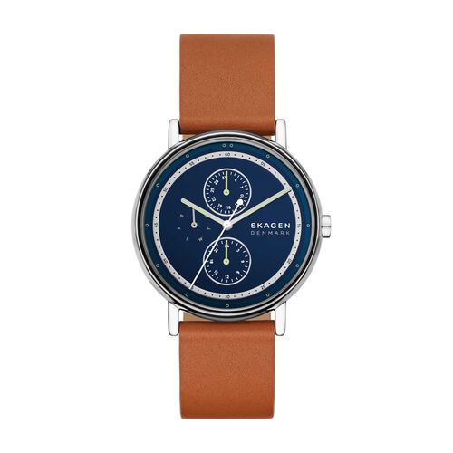 Skagen Signatur Multifunction Brown Leather Watch SKW6943