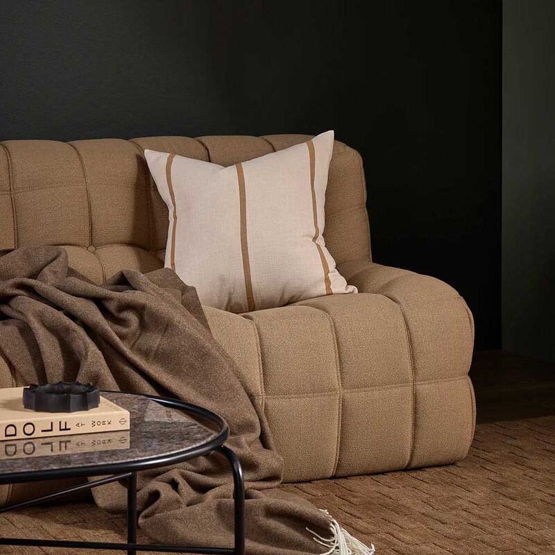 Baya Otis Cushion With Feather Inner 55x55cm - Oat/Caramel image number 1