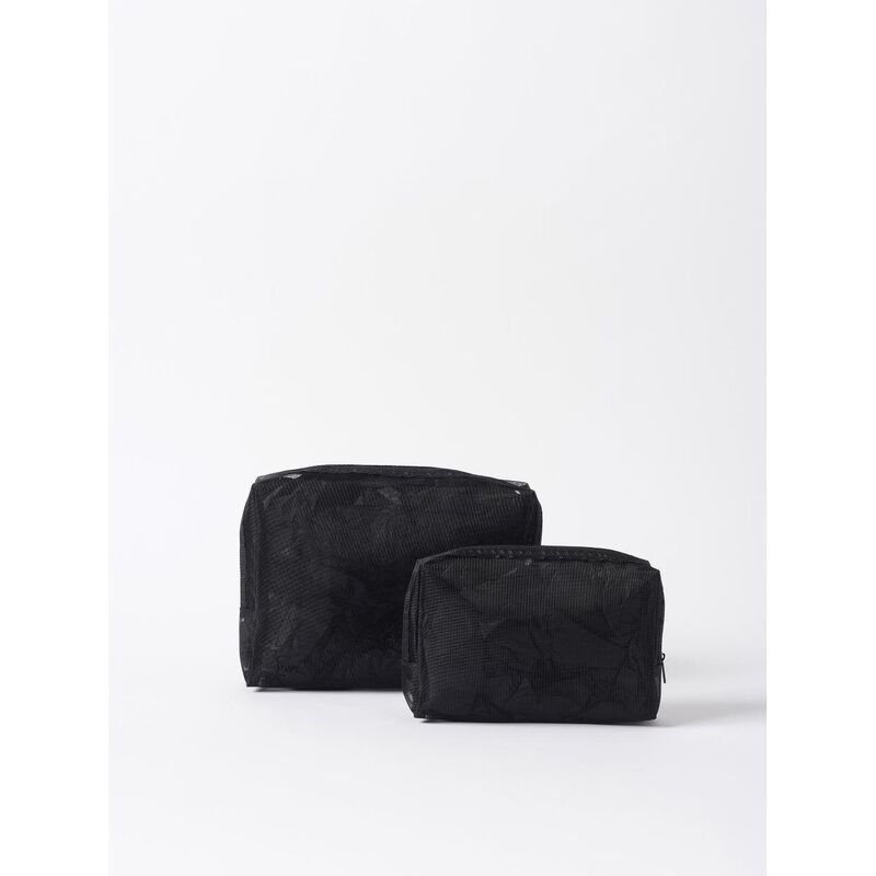 Citt&agrave; Mesh Wash Bag Black S 20x4x12cmh image number 1