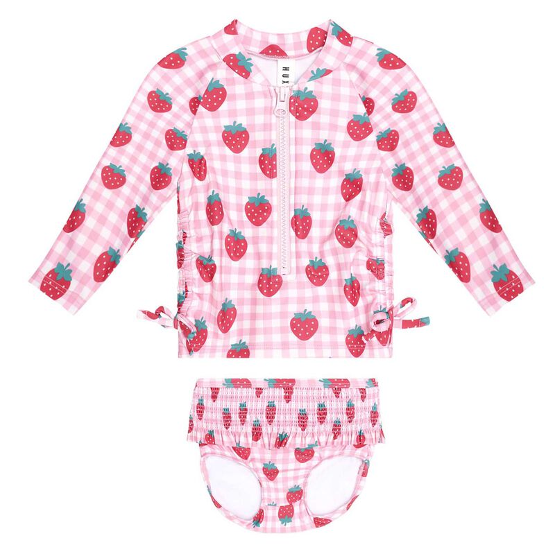 Huxbaby Strawberry Check 2Pc Swim Set 6M-2Y image number 0