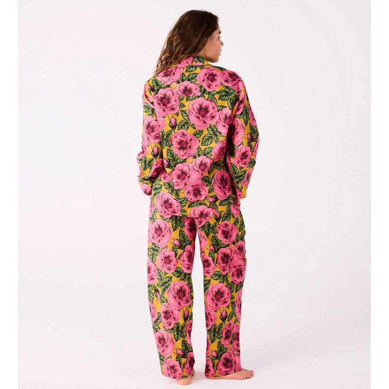Kip&Co Golden Peony Adult Organic Cotton LS Shirt & Pant PJ Set image number 1