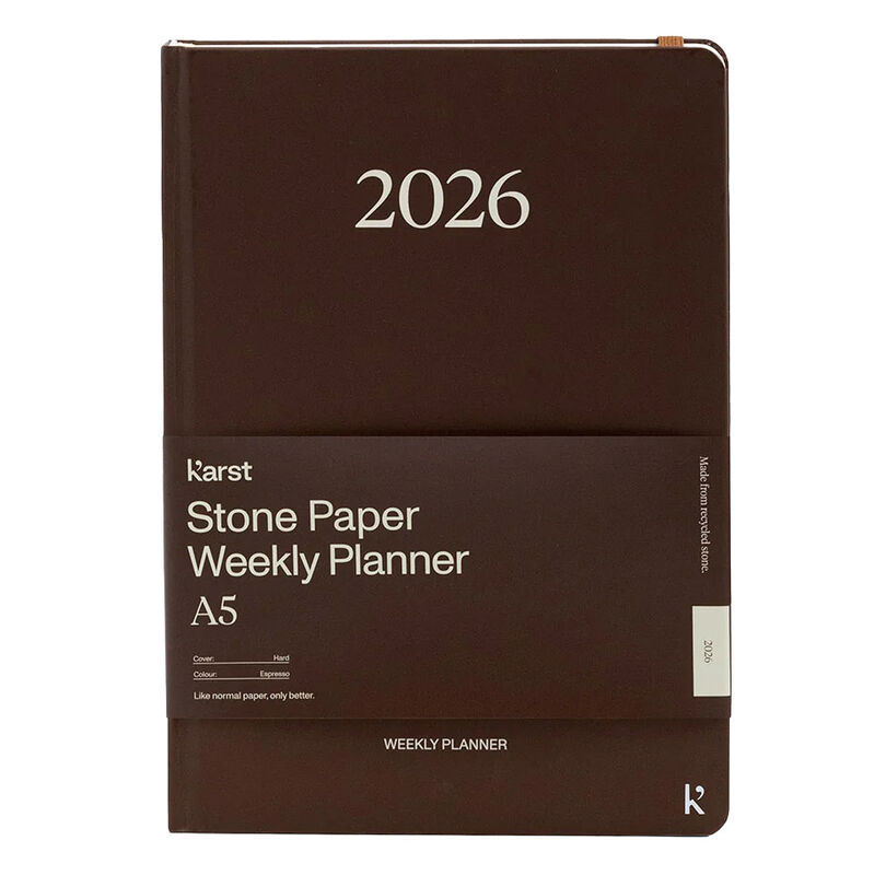 Karst Stone Paper Espresso A5 Hard Cover Weekly Planner 2026 image number 0