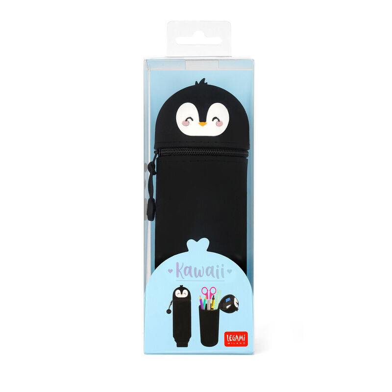 Legami Kawaii 2-In-1 Soft Silicone Penguin Pencil Case image number 3