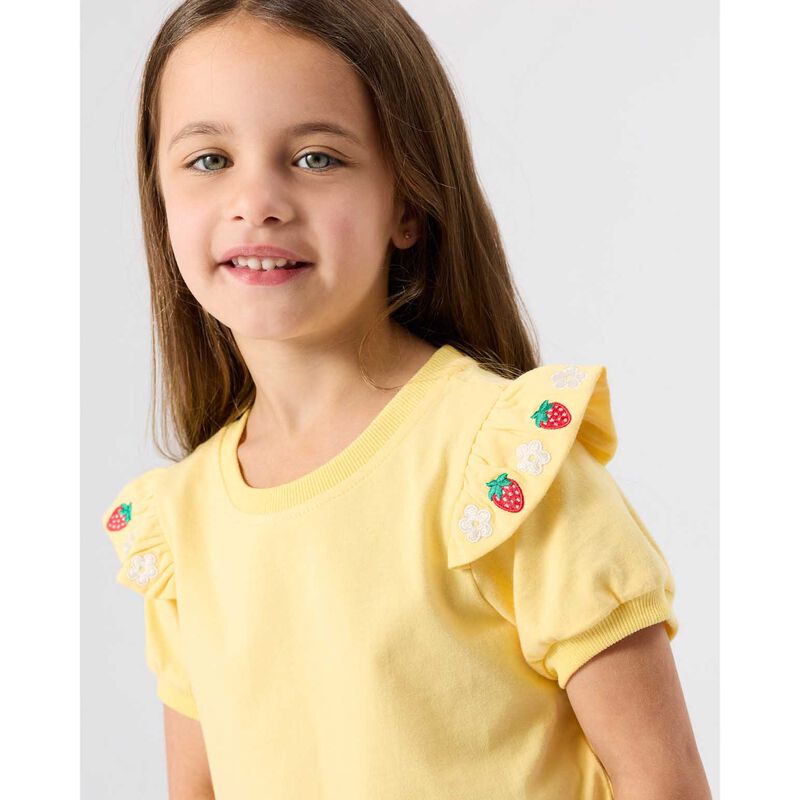 Goldie + Ace Flounce Shoulder Strawberry Top 3-5Y image number 3