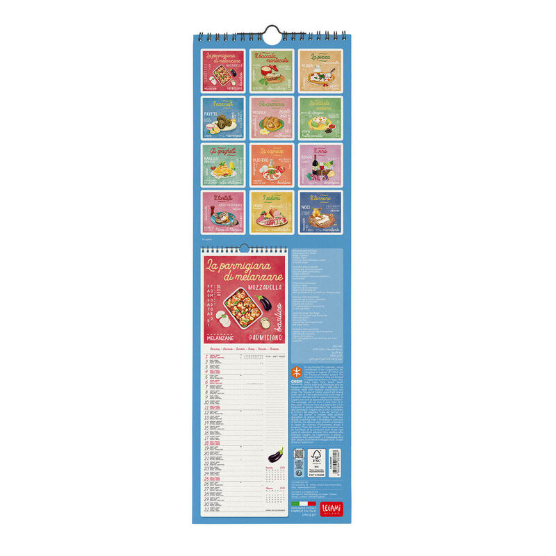 Legami La Dolce Vita 2026 Wall Calendar 16x49cm image number 2