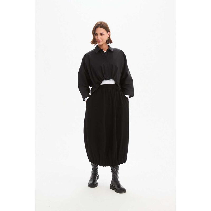 TIRELLI Jersey Pin Tuck Hem Skirt image number 3