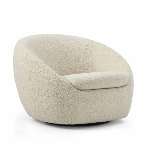 West Elm Cosy Swivel Chair Ivory