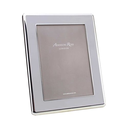 Addison Ross 5x7 Enamel & Silver Photo Frame 30mm - Silver & Chiffon