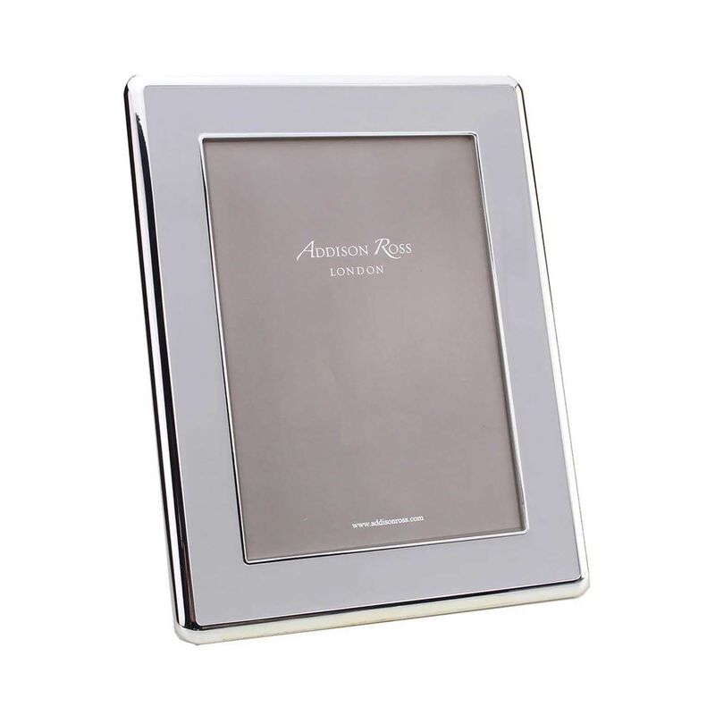 Addison Ross 5x7 Enamel & Silver Photo Frame 30mm - Silver & Chiffon image number 0
