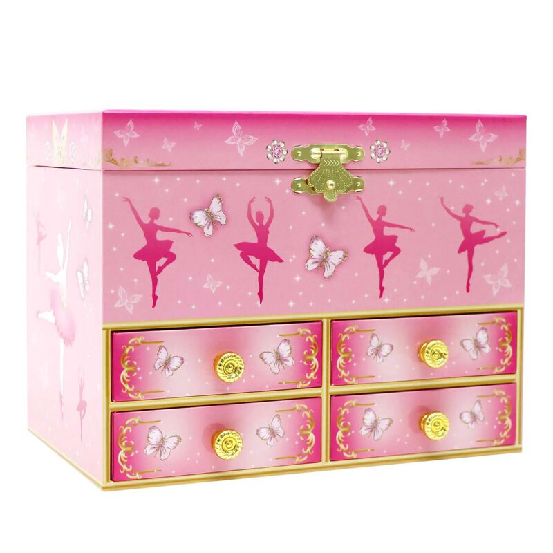 Pink Poppy Ballet Medium Musical Jewellery Box image number 1