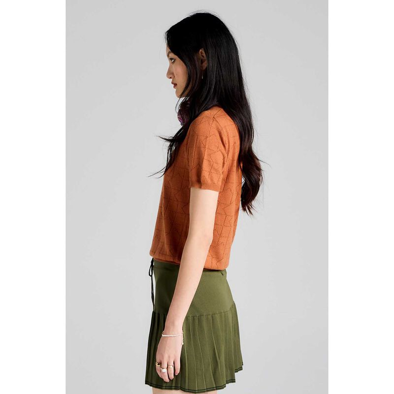 Karen Walker Monogram Pointelle Knit Tee image number 2