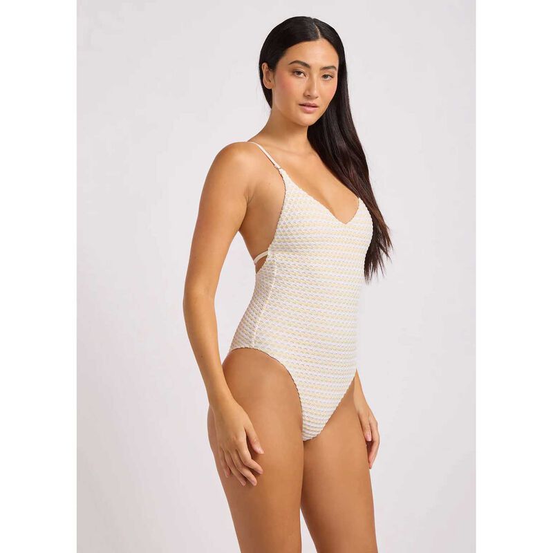 Seafolly Mesh Effect V Neck One Piece image number 2