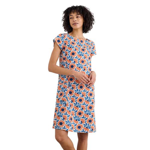 Seasalt Cornwall River Cove Dress Bold Sunflower Chalk