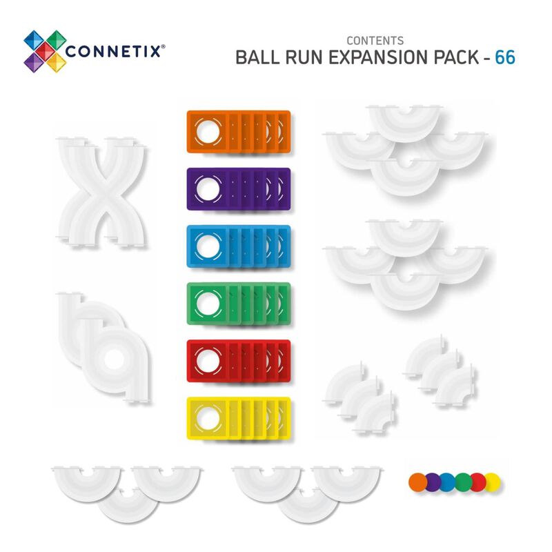 Connetix Tiles Rainbow Ball Run Expansion Pack 66 pc image number 1