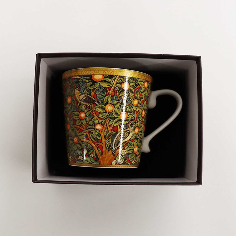 Dyme Bone China Conical Mug Single In Gift Box - Orange Fields Red image number 2
