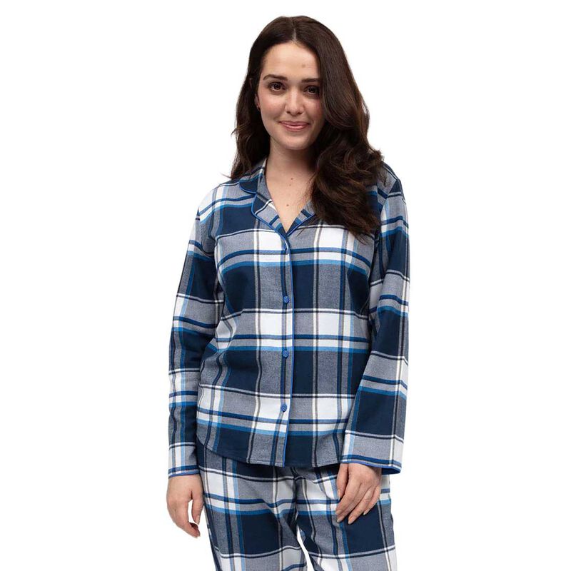 Cyberjammies Frosty Brushed Check Pyjama Top image number 0