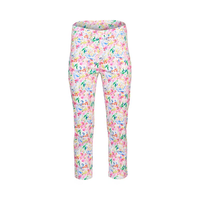 Vassalli Printed Slim Leg 7/8 Length Lightweight Pull On Pant image number 10