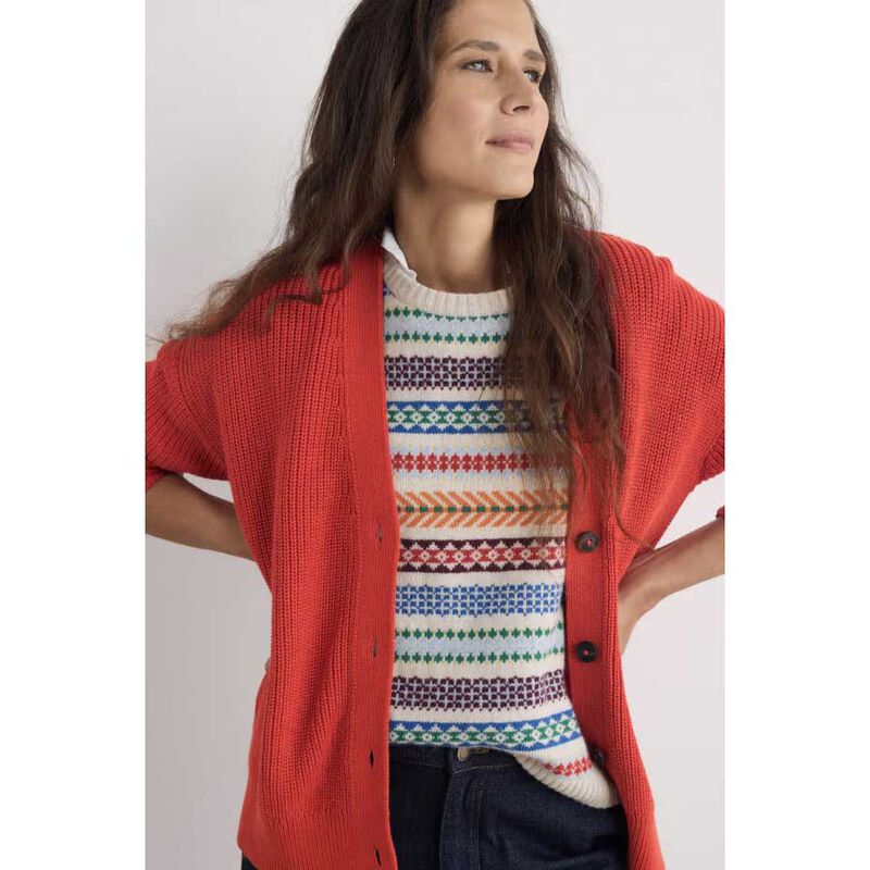 Seasalt Cornwall Winding Creek Cardigan Tomato image number 3