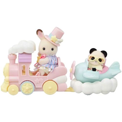 Sylvanian Families Amusement Park Ride Set -Plane & Train